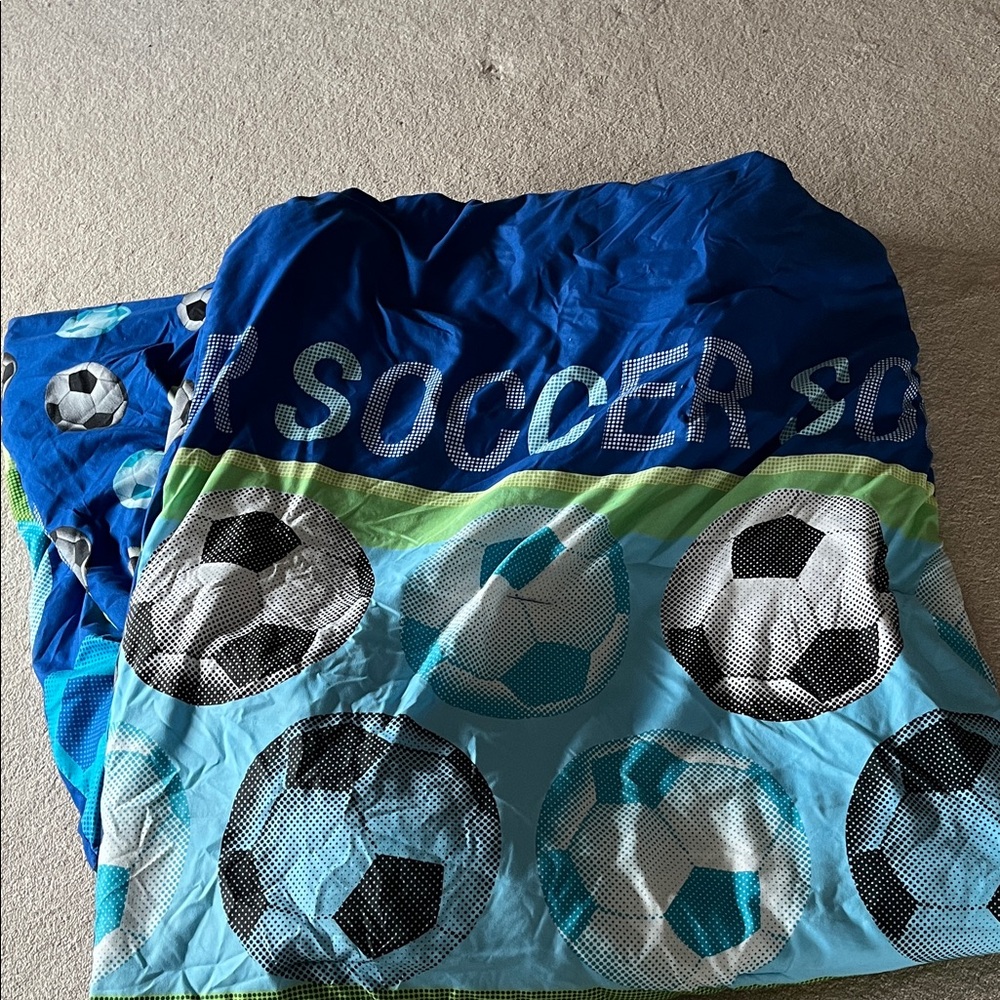 Blue Soccer Themed Comforter